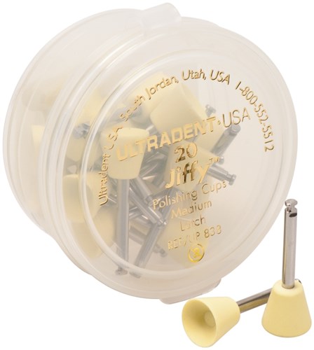 ULTRADENT JIFFY POLIJSTCUPS GEEL 20ST 838